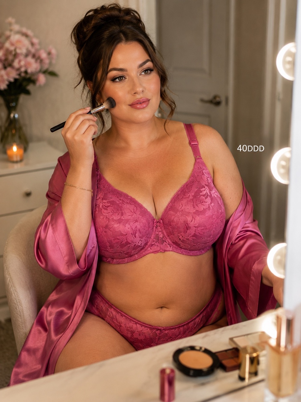 NWT Torrid Curve XO Plunge PushUp Bra 40DDD Pink Lace 360 Back Smoothing Elegant